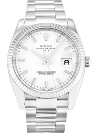 Oyster Perpetual Date White Dial 115234