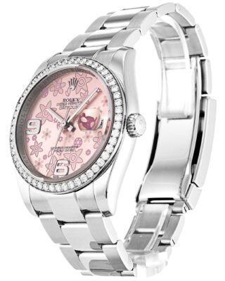 Datejust Pink Floral Dial 116244 Perspective View