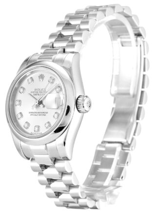 Lady-Datejust Silver Dial 179166 Perspective View