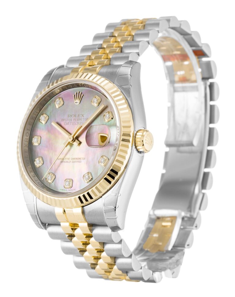 Datejust Mother of Pearl - Black Dial 116233 Perspective View