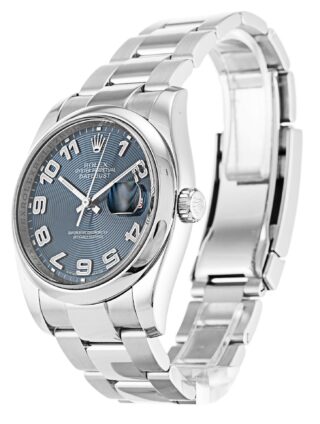 Datejust Blue Concentric Dial 116200 Perspective View