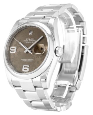 Datejust Brown Floral Dial 116200 Perspective View