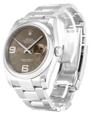 Datejust Brown Floral Dial 116200 Perspective View
