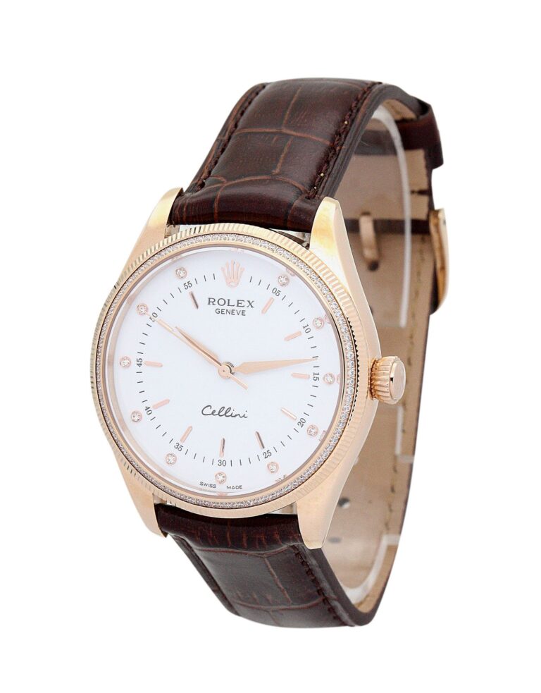 Cellini White Dial 5310 Rose Gold Perspective View