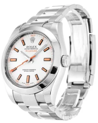 Milgauss White Dial 116400 Perspective View