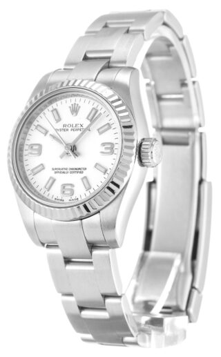 Oyster Perpetual Lady White Dial 176234 Perspective View