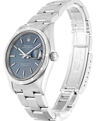 Oyster Perpetual Date Blue Dial 15210 Perspective View
