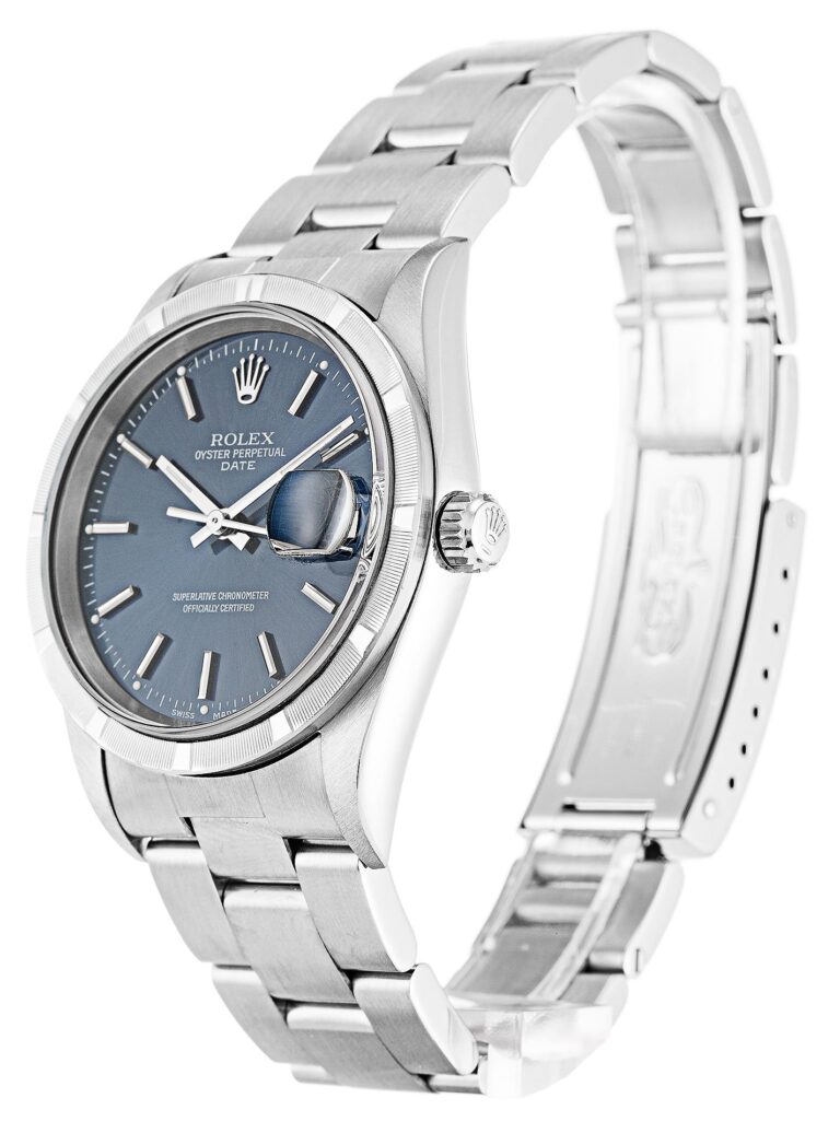 Oyster Perpetual Date Blue Dial 15210 Perspective View