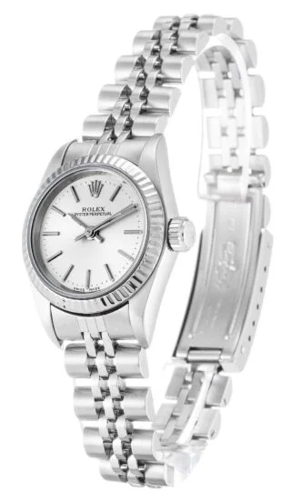 Oyster Perpetual Lady Silver Dial 67194 Perspective View