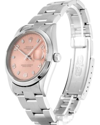 Oyster Perpetual Date Salmon Dial 15200 Perspective View