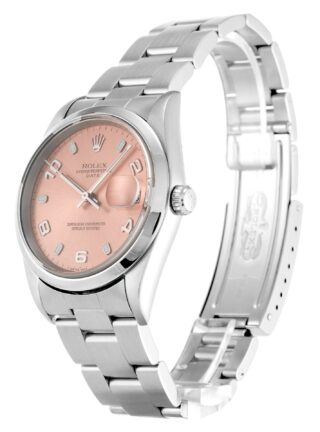 Oyster Perpetual Date Salmon Dial 15200 Perspective View