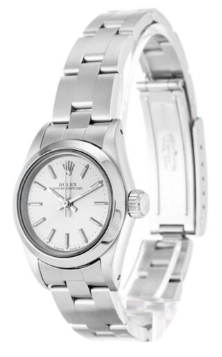 Oyster Perpetual Lady Silver Dial 67180 Perspective View
