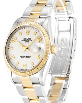 Oyster Perpetual Date White Dial 15223 Perspective View