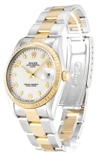 Oyster Perpetual Date White Dial 15223 Perspective View
