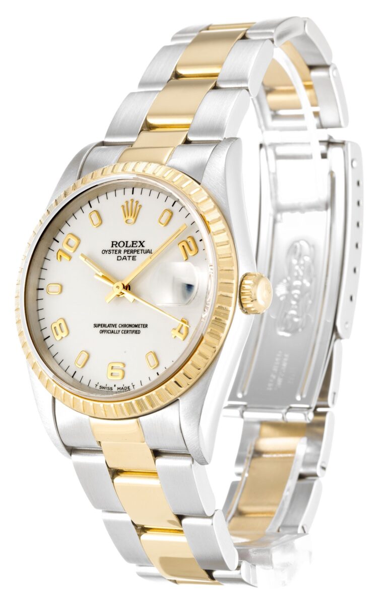 Oyster Perpetual Date White Dial 15223 Perspective View