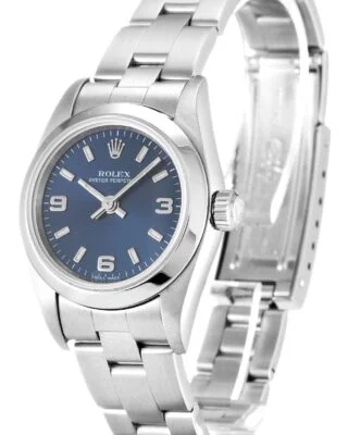 Oyster Perpetual Lady Blue Dial 76080 Perspective View