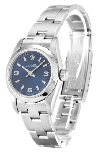 Oyster Perpetual Lady Blue Dial 76080 Perspective View