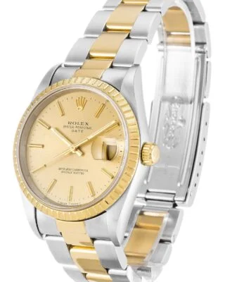 Oyster Perpetual Date Champagne Dial 15223 Perspective View