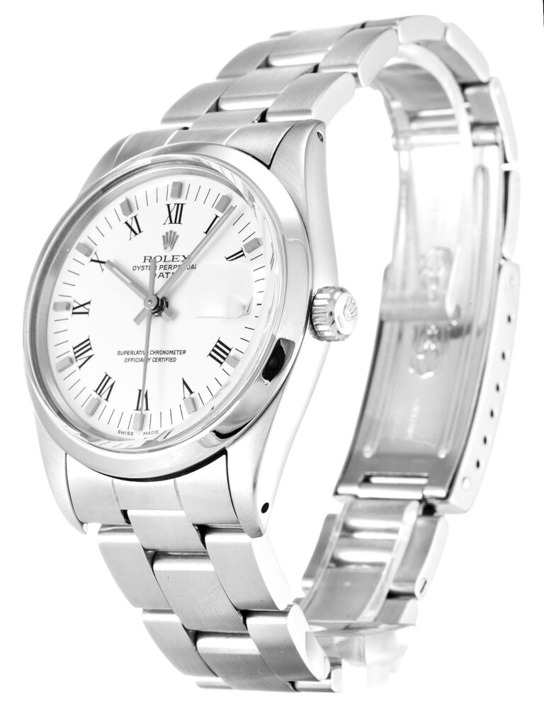 Oyster Perpetual Date White Dial 15000 Perspective View