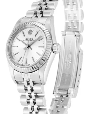 Oyster Perpetual Lady Silver Dial 76094 Perspective View