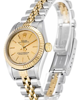 Oyster Perpetual Lady Gold Dial 76193 Perspective View