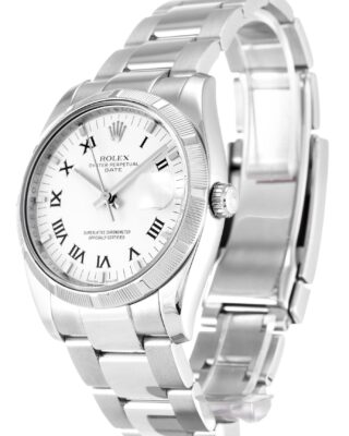 Oyster Perpetual Date White Dial 115210 Perspective View