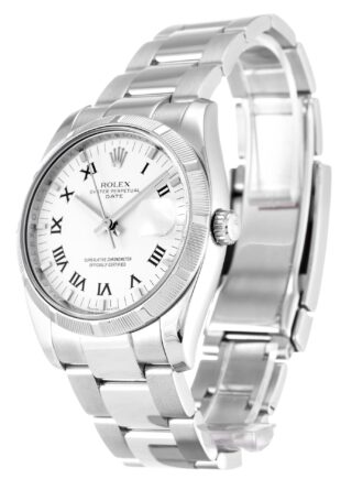 Oyster Perpetual Date White Dial 115210 Perspective View