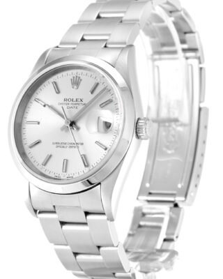 Oyster Perpetual Date Silver Dial 15200 Perspective View