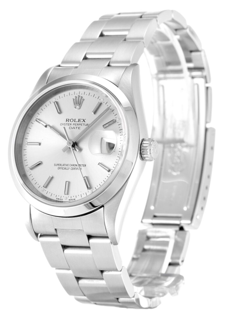 Oyster Perpetual Date Silver Dial 15200 Perspective View