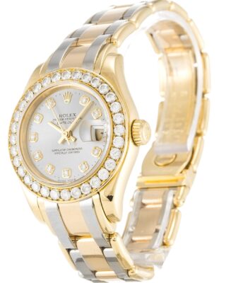 Pearlmaster Champagne Dial 80298 Perspective View