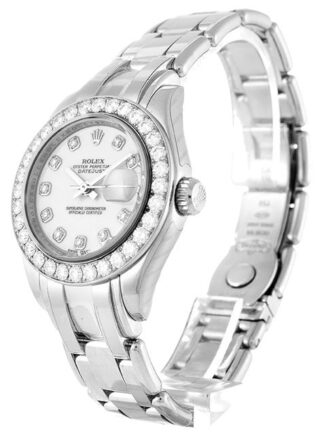 Pearlmaster White Dial 80299 Perspective View