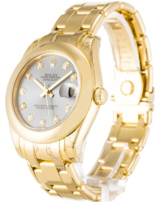 Pearlmaster Silver Dial 81208 Perspective View