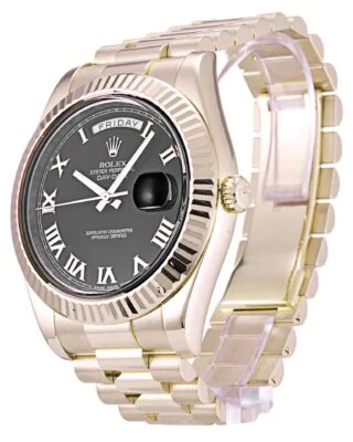 Day-Date II Black Dial 218235 Perspective View