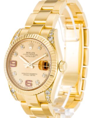 Datejust Mid-Size Champagne Dial 178238 Perspective View