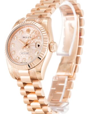 Lady-Datejust Rose Dial 179175 Perspective View