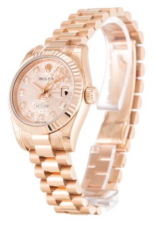 Lady-Datejust Rose Dial 179175 Perspective View
