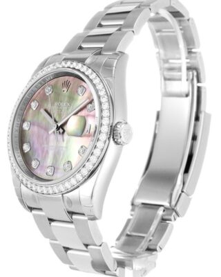 Datejust Mother of Pearl - Black Dial 116244 Perspective View