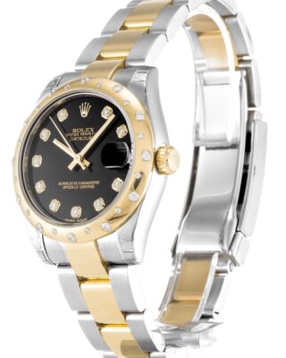 Datejust Mid-Size Black Dial 178343 Perspective View
