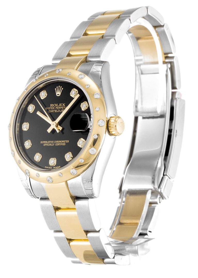 Datejust Mid-Size Black Dial 178343 Perspective View