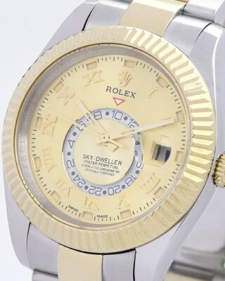 Sky-Dweller Gold Dial 326938-2 Angle Detail