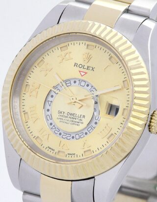 Sky-Dweller Gold Dial 326938-2 Angle Detail