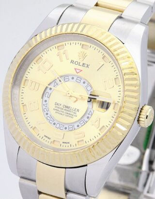 Sky-Dweller Gold Dial 326938 Angle Detail
