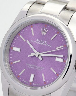 Oyster Perpetual Lady Purple Dial 177200 Angle Detail
