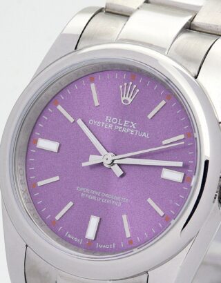 Oyster Perpetual Lady Purple Dial 177200 Angle Detail