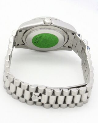 Day-Date Green and Silver with Diamonds Dial 118346 Angle Detail
