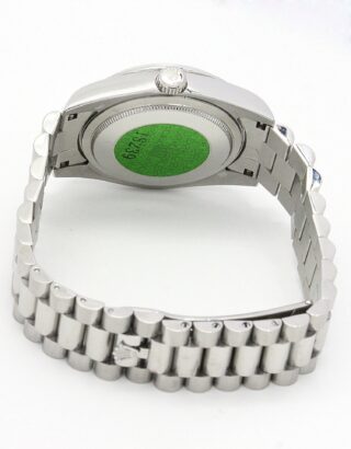 Day-Date Green and Silver with Diamonds Dial 118346 Angle Detail