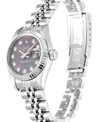 Lady-Datejust Mother of Pearl - Black Dial 79174 Perspective View
