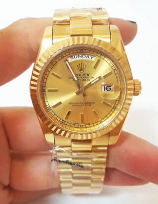 Day-Date Champagne Dial 1803 Close-Up Focus