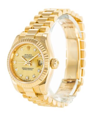 Datejust Gold Dial 179178 Perspective View