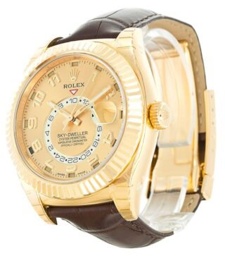 Sky-Dweller Gold Dial 326138 Angle Detail